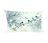 Ramirar Ink Painting Watercolor Blue Birds Spring Summer Decorative Lumbar Throw Pillow Cover Case Home Living Room Bed Sofa Car Cotton Linen Rectangular 12 x 20 Inches