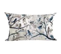 Ramirar Ink Painting Watercolor Blue Grey Lovely Birds Trees Leaves Decorative Lumbar Throw Pillow Cover Case Home Living Room Bed Sofa Car Cotton Linen Rectangular 12 x 20 Inches