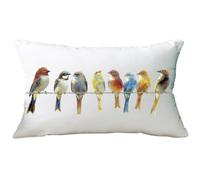Ramirar Ink Painting Watercolor Brown Birds Decorative Soft White Velvet Lumbar Throw Pillow Cover Case Home Living Room Bed Sofa Car Rectangular 12 x 20 Inches