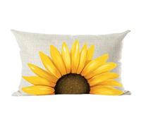 ramirar Ink Painting Watercolor Orange Sunflowers Sunshine Summer Decorative Lumbar Throw Pillow Cover Case Cushion Home Living Room Bed Sofa Car Cotton Linen Rectangular 12 x 20 Inches