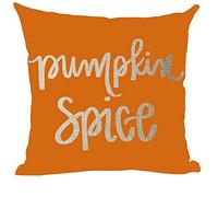 Ramirar Quote Pumpkin Spice Orange Background Autumn Fall Y'all Thankful Inspirational Decorative Throw Pillow Cover Case Home Living Room Bed Sofa Car Cotton Linen Square 18 x 18 Inches