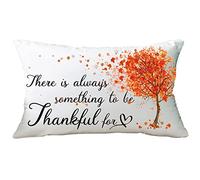 Ramirar Watercolor Orange Maple Tree Leaves Fall Y'all Autumn Decorative Soft White Velvet Lumbar Throw Pillow Cover Case Home Living Room Bed Sofa Car Rectangular 12 x 20 Inches