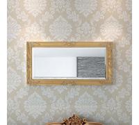 ramiro small baroque style wooden wall mirror in gold