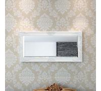 ramiro small baroque style wooden wall mirror in white