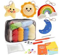 Ramlur Crochet Kit for Beginners, Crochet Starter Kit, Include Soft Yarn, Storage Bag, Keychain, Step-by-Step Instructions Video for Beginners Crochet Knitting Kit