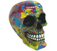 Rammento 15cm Splash Art Vibrant Resin Skull Ornament, Multicoloured | Freestanding Skull Decor, Day of the Dead Gift | Gothic Gifts & Home Decor, Decorative Collectables for Living Room & Kitchen