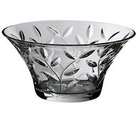Rammento 24.5cm Round Clear Crystal Glass Dessert/Fruit Bowl | 12cm Tall Dishwasher Safe Serving Dish, Dining Table Centrepiece | 2.6L Large Decorative Floral Pattern Trifle Bowl for Salads & Desserts