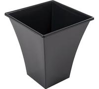 Rammento 2x 31.5cm Tall Square Planters Black | Flared Large Plastic Garden Planters | Indoor Pot for House Plants/Outdoor Flower Pot | Patio/Garden Pot