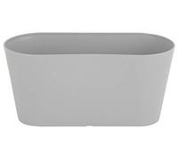 Rammento 30cm Long Plastic Oval Planting Trough, Grey | 14cm Tall Weather Resistant Outdoor Balcony/Wall Planter, Indoor Flower Pot | Gloss Plastic Flower Pot for Herbs & Shrubs, Window Box Planter
