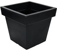 Rammento 30cm Square Planter - All Purpose Planter for Indoor/Outdoor Use, Plant Pots for Flowers, Plants, Herbs - UV Resistant Pot - Black