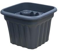 Rammento 30x39cm Large Square Garden Planter, Charcoal Grey | Rippled Recycled Plastic Flower Pot with Drainage Holes | Large Indoor Plant Pot, Outdoor Patio Tree & Herb Pot | Balcony & Window Box