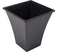 Rammento 4-Pack 31.5cm Tall Flared Square Plastic Planters, Black | 24L Weather Resistant Large Outdoor Planters, Indoor Plant Pots | Houseplant Pot