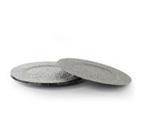 Rammento 4-Pack 33cm Hammered Silver Plastic Round Placemats | Large Charger Plates, Durable Underplates for Dinner Plates | Christmas Dinner Set for 4, Dining Accessories | Dining Tableware Placemats