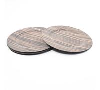 Rammento 4-Pack 33cm Wood-Effect Black & Amber Plastic Charger Plates | Decorative Reusable Christmas Plates Dinner Set, Festive Dinnerware Accessories | Large Placemat Set for 4, Table Protectors