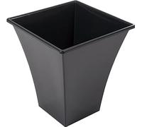 Rammento 5-Pack 31.5cm Tall Flared Square Plastic Planters, Black | 24L Weather Resistant Large Outdoor Planters, Indoor Plant Pots | Houseplant Pot