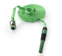 Rammento 50ft Expanding Roll Flat Hose with Tap Connector & Nozzle, Green | 15m Lightweight Lay Flat Garden Hose | Flexible Gardening Hose Pipe