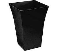 Rammento 6-Pack 37cm Tall Gloss Black Plastic Plant Pot | 27L Flared Flower Pot for Balcony, Garden & Patio | Weather-Resistant Square Garden Flower Pot | Lightweight Planter for Indoor/Outdoor Use