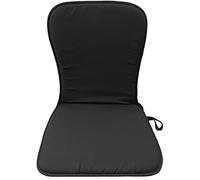 Rammento 70cm Polyester Black High Back Garden Chair Cushion | Rectangular Tie-On Seat Pad for Garden Furniture | Outdoor Chair Cushion for Loungers & Benches | Reversible Soft Seat Pad for Indoor Use