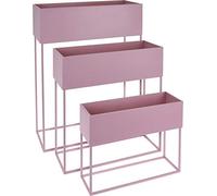 Rammento Large 3-Tier Plant Display Stand, Pink | Raised Patio & Balcony Planter on Legs Indoor Herb Garden | Vegetable Tower Planter Boxes Outdoor
