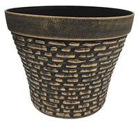 Rammento Large Antique Copper Planter - Round Pebble Finish Plant Pot, Ideal for Flowers & Greenery, Perfect for Indoor & Outdoor Use, Elevate Your Home & Garden Aesthetics