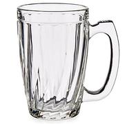 Rammento Set of 6 340ml Beer Glasses with Handle, Clear | 12cm Tall Half-Pint Glass Drinking Glasses | 8cm Wide Tumbler Glass Cups, Tea/Coffee Mugs | Glassware Set for Home Bar, Cocktail Accessories