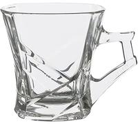 Rammento Set of 6 Prisma 180ml Small Clear Glass Coffee Cups | Dishwasher-Safe Irish Coffee Mugs for Hot Drinks | Crystal Tea Glasses Set, Housewarming Gift | 7.5cm Wide Turkish Tea Mugs Set for 6
