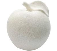 Rammento White Ceramic Apple Ornament 14cm Lustre Glittery Fruit Sculpture Apple Shaped