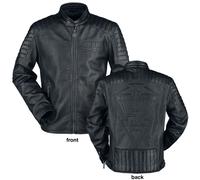 Rammstein Logo Leather Jacket black 5XL