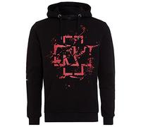 Rammstein MHB Spray Logo Official Band Merchandise Fan Hoodie Black with Multicoloured Front and Back Print
