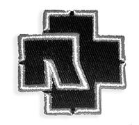 Rammstein Patch Aufnäher Logo, 7.5 x 7.5 cm Black, Official Band Merchandise