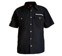 Rammstein Short Sleeve Button Down Kurzarmhemd (L), Official Band Merchandise Black