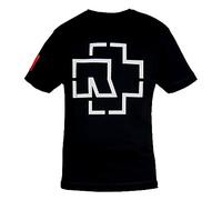 Rammstein T-Shirt Logo Black Official Band Merchandise Fan Shirt with Chest and Back Print, black, S