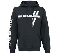 Rammstein Men's Hoodie "Weisses Kreuz" Official Band Merchandise, Black Fan Hoodie with Multicoloured Front and Back Print - Black - Medium
