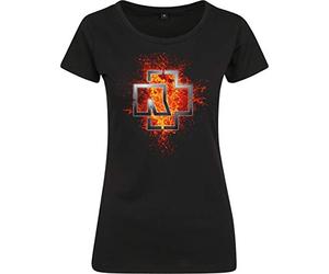Rammstein Women's Ladies Lava Logo Tee T-Shirt, Black, L