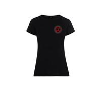 Rammstein Women's T-Shirt Frauenshirt Zeit, Official Band Merchandise Fan Shirt with Chest and Back Print, Black, Large