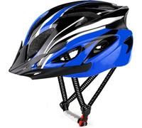 RaMokey Cycle Helmet, Lightweight Bicycle Helmet, Adjustable Mountain & Road Bike Helmets for Adults, 18 Vents with Adjustable Strap & Detachable Visor for Mens Womens(Head Sizes 58-62cm) (Blue)