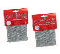 Ramon 2 Count Razzle Dazzle Cleaning Pads Silver, 13cm x 10cm, Utility Sponge, Lightweight, For Wood, Plastic, Glass