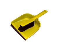 Ramon Hygiene Dust Pan and Brush Set,with Soft Bristles, Yellow, Large Capacity, Compact Storage