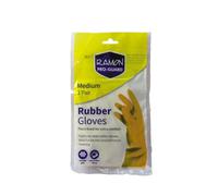 Ramon Pro-Guard Rubber Gloves, Medium, 10 Pack, Flock Lined, Highly Durable