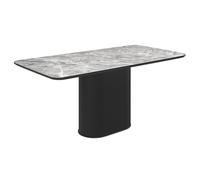 ramona ceramic dining table in gloss grey