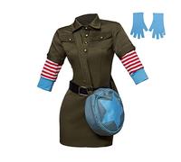 Ramona Flowers Cosplay Costume Sexy Cargo Dress Outfit with Star Circle Messanger Bag for Women (multicoloured, XL)
