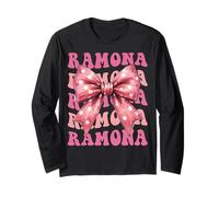 Ramona Name Coquette Bow Aesthetic for Women Girls Long Sleeve T-Shirt