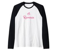 Ramona the Queen/Pink Crown & Name for Women Called Ramona Raglan Baseball Tee