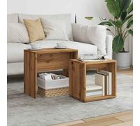 ramona wooden nesting coffee table - artisan oak