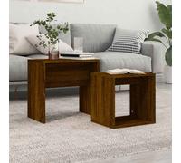 ramona wooden nesting coffee table - brown oak