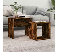 ramona wooden nesting coffee table - smoked oak