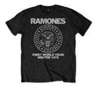 Ramones First World Tour 1978 Official Tee T-Shirt Mens Unisex (XX-Large) Black