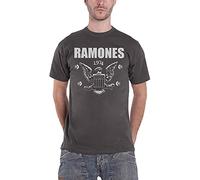 Ramones Men's 1974 Eagle Short Sleeve T-Shirt, Grey (Charcoal), XX-Large