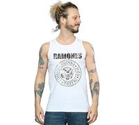 Ramones Men's Distressed Black Seal Vest White X-Large