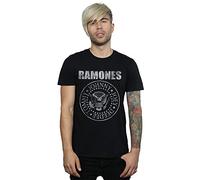 Ramones Men's Distressed Seal T-Shirt X-Large Black
